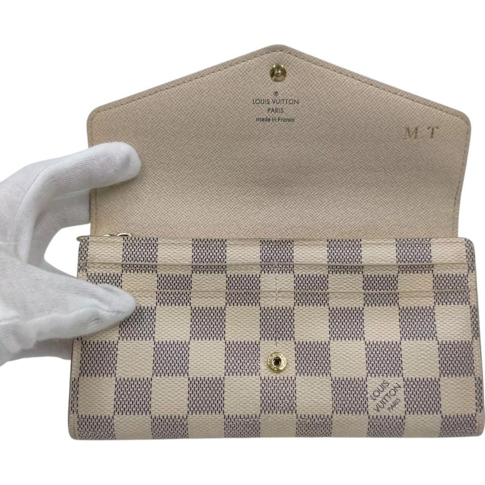 644268BC (L3) Louis Vuitton Walelt Long White Damier Azur - Picture 5 of 10